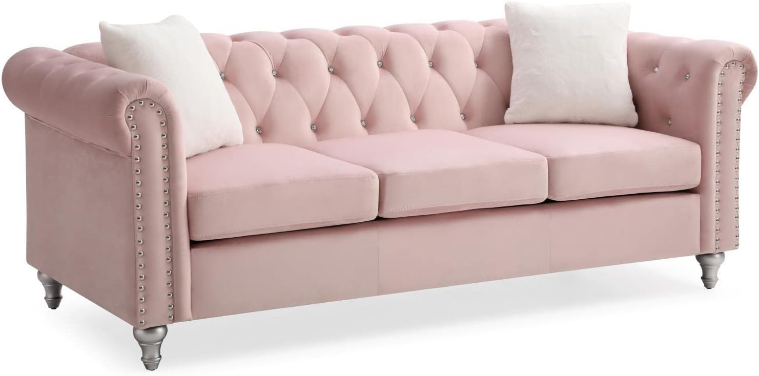 Amazon.com: Glory Furniture Raisa Velvet Sofa In Pink : Everything Else within Glory Furniture Raisa Velvet Sofa In Pink