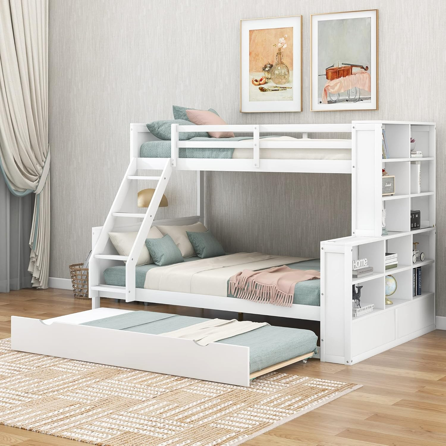 Amazon.com: Harper & Bright Designs Bunk Bed Twin Over Full With ... intended for Maximizing Bedroom Functionality with Daphne Bunk Bed Systems