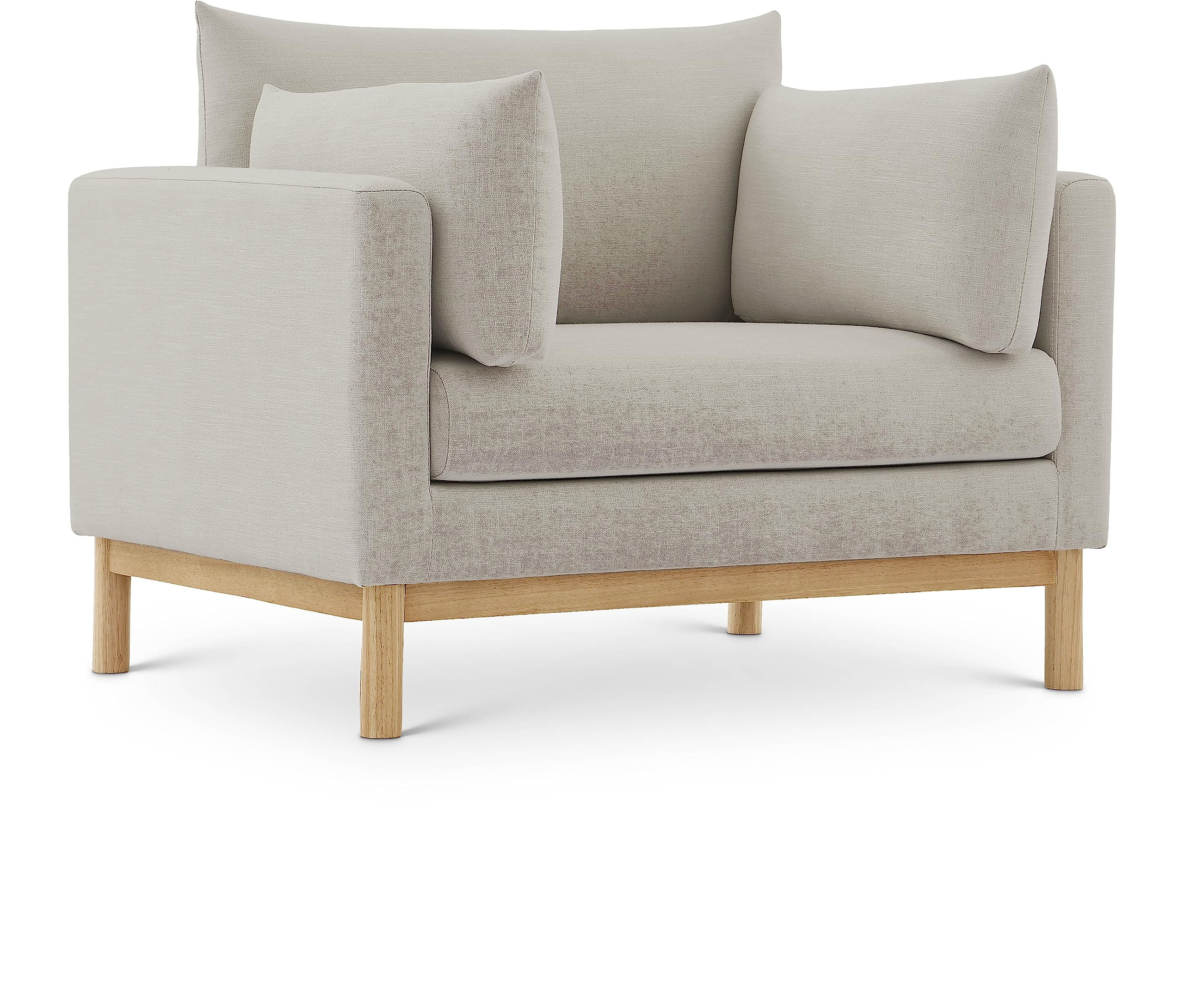 Amazon.com: Meridian Furniture 157Beige-C Langham Collection Mid ... throughout Lucia Beige Linen Textured Fabric Chair, Beige, Sofa