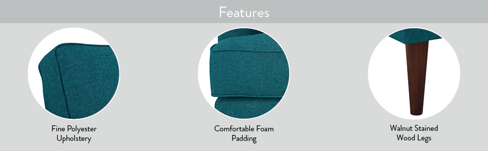 Amazon.com: Modway Agile Upholstered Fabric Contemporary Modern Sofa In ... throughout Creating Cohesion: Matching Teal Fabric Sofas with Your Existing Decor