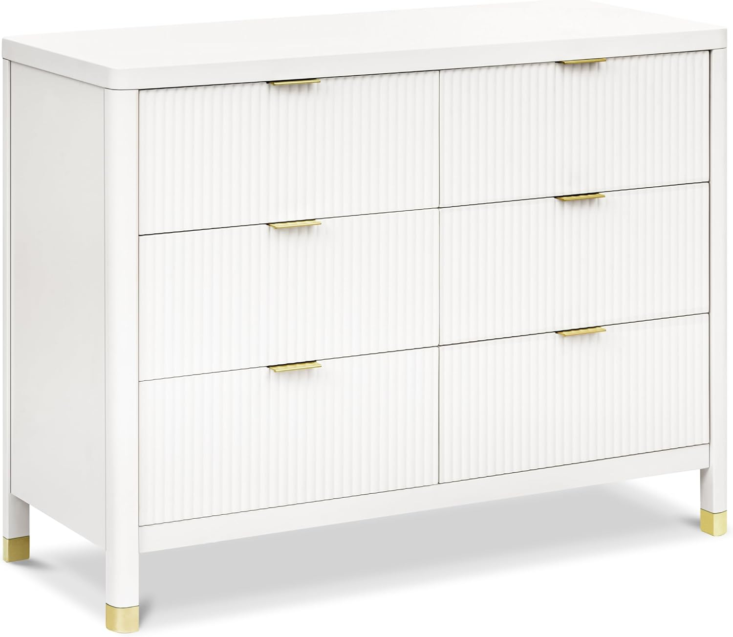Amazon.com: Namesake Brimsley Tambour 6-Drawer Assembled Dresser In ... in The Role of Warm White in Modern Bedroom Furniture Design with Brimsley Tambour