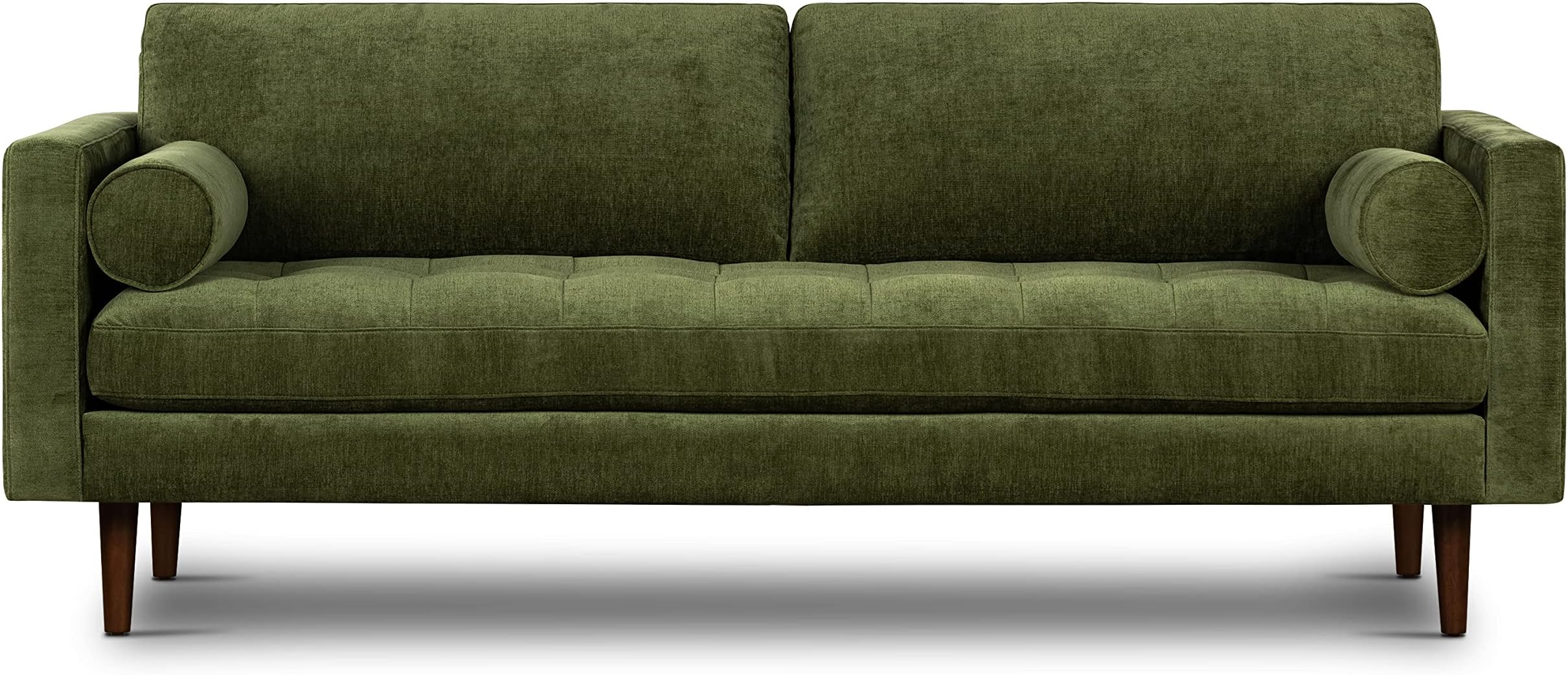 Amazon.com: Poly & Bark Fabric Sofa, 85.5 Inches, Distressed Green ... intended for Poly And Bark Essex Sofa, Olivine Green