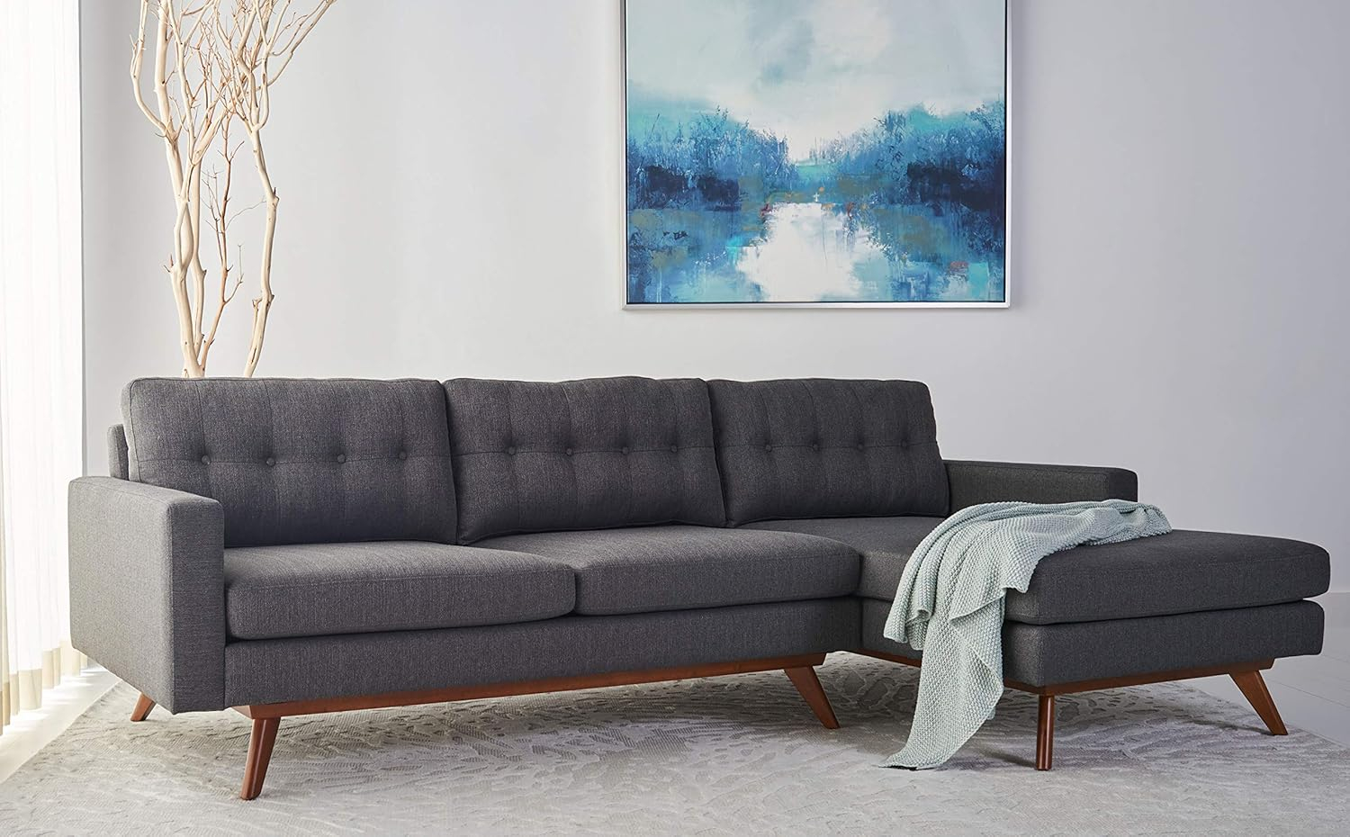 Amazon.com: Safavieh Couture Home Gneiss Mid-Century Modern Slate Grey ... inside How Traditional Techniques Shape Modern Living Room Spaces