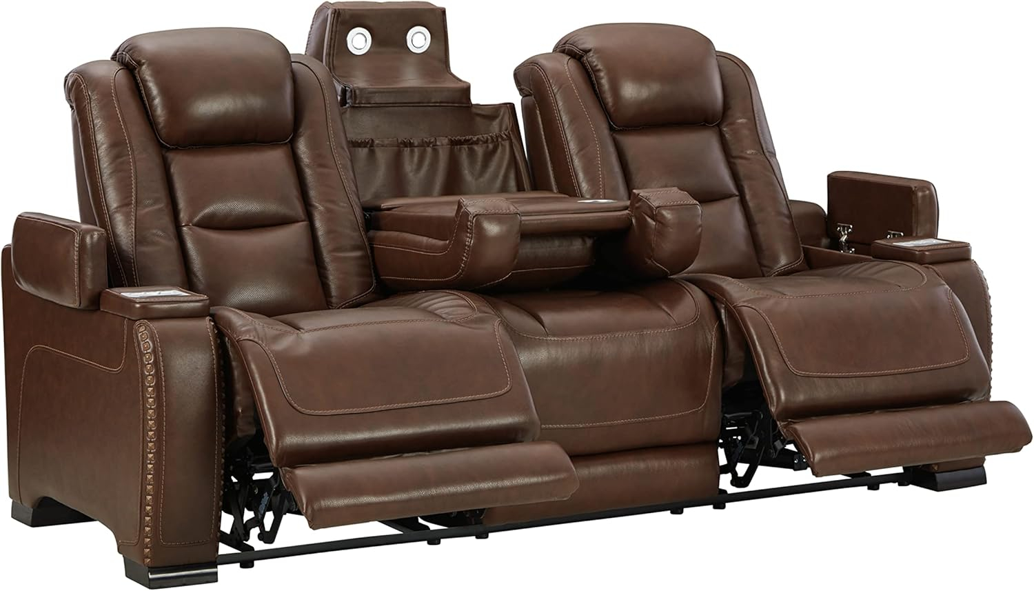 Amazon.com: Signature Design By Ashley The Man-Den Power Reclining Sofa ... within Design considerations for selecting the perfect gray upholstered recliner for your home