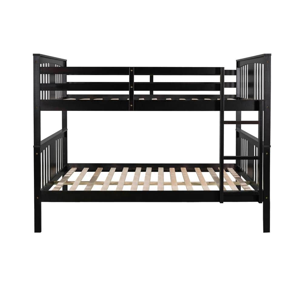 Anbazar Espresso Full Over Full Solid Wood Bunk Bed With Ladder ... throughout How to Choose the Right Bunk Bed for Family Sleeping Arrangements