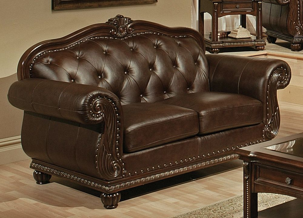 Anondale Top Grain Leather Sofa regarding Acme Anondale Sofa, Espresso Top Grain Leather Match