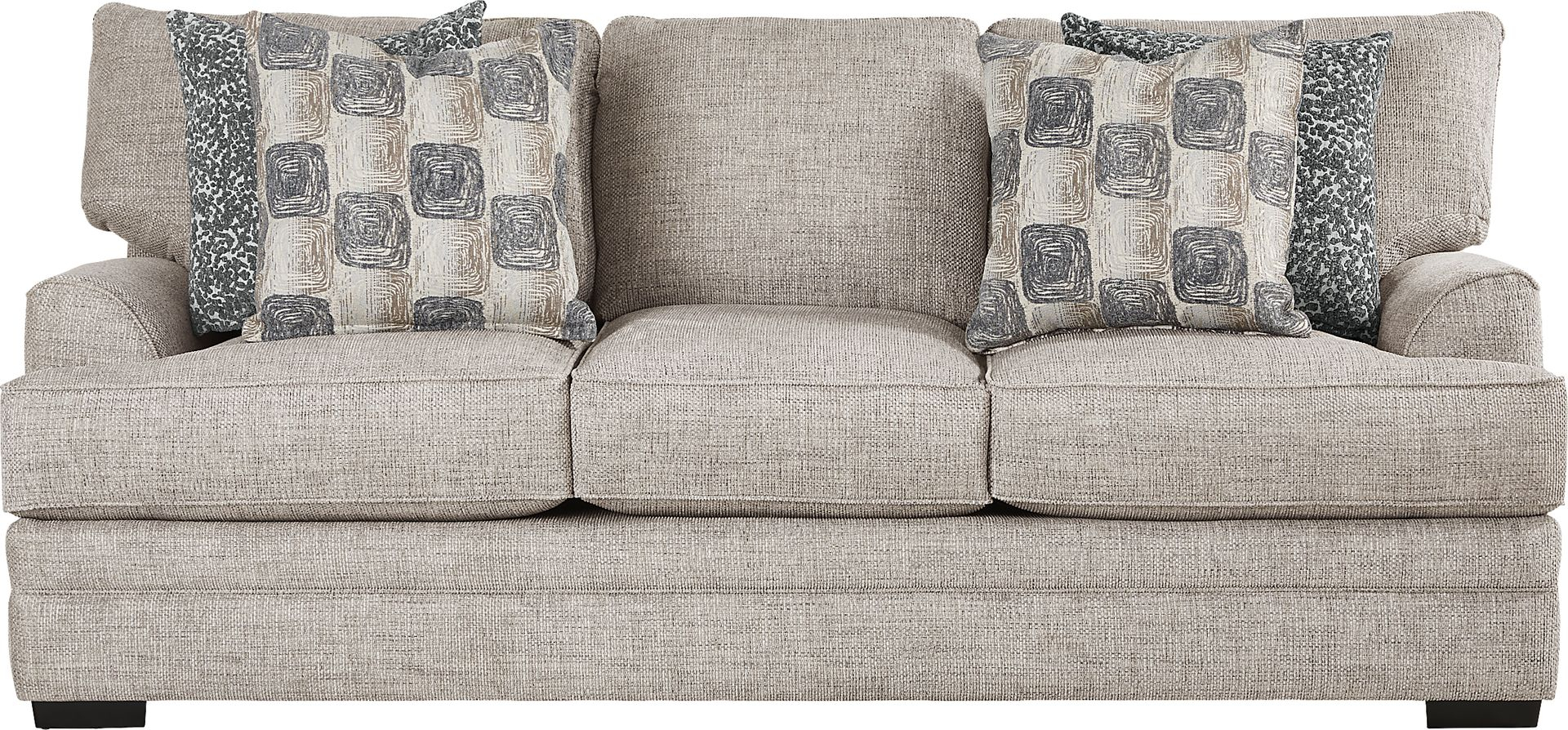 Arbour Hill Dove Beige,Gray Chenille Fabric Sofa | Rooms To Go inside St. Charles Standard Chenille Sofa, Natural Cirrus/Dove Gray