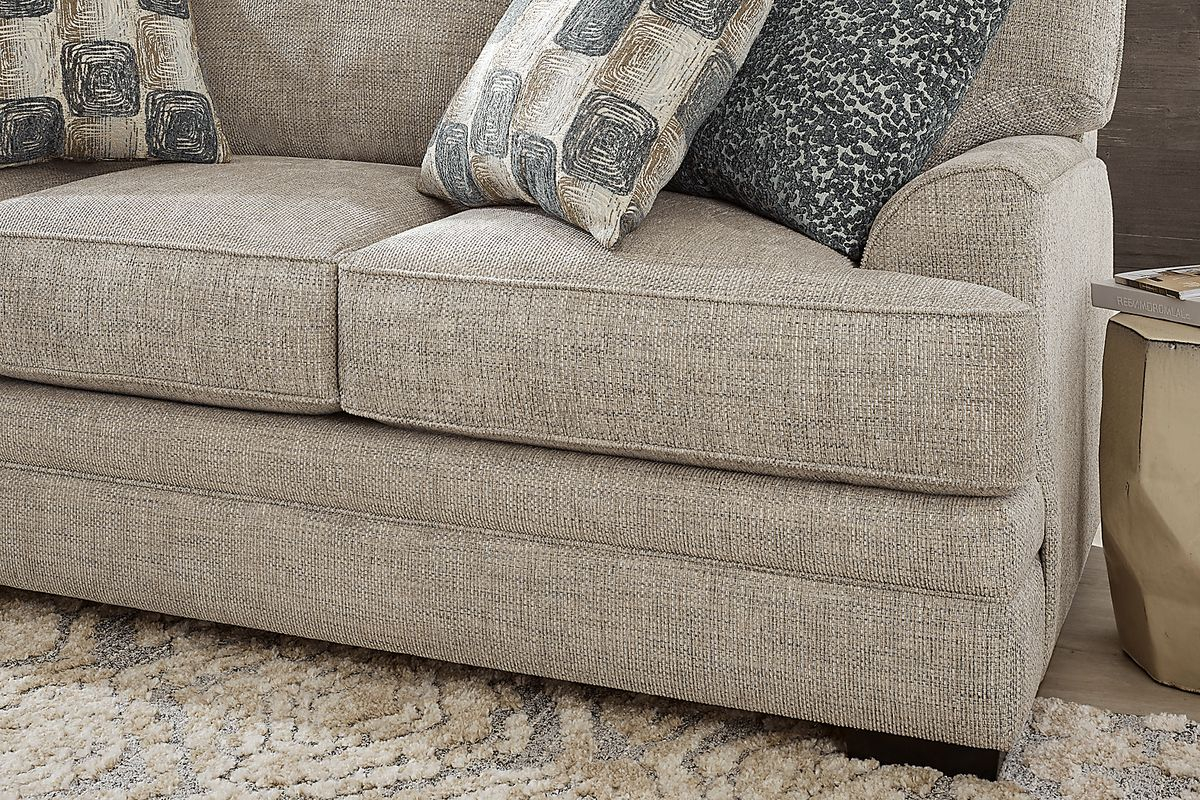 Arbour Hill Dove Beige,Gray Chenille Fabric Sofa | Rooms To Go within How the St. Charles Standard Chenille Sofa Transforms Living Room Aesthetics with Natural Cirrus Dove Gray