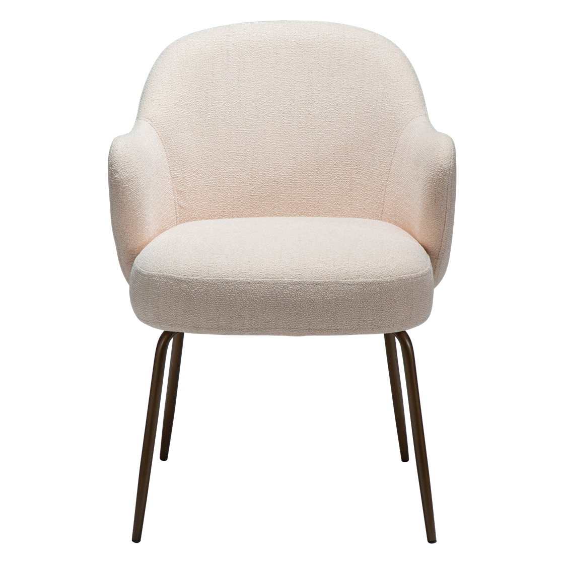Armchair “Bae” | Creole Pink Bouclé | Antique Brass Legs - Minimalist ... throughout Lilou 77" Beige Fabric Sofa With Antique Brass Metal Legs
