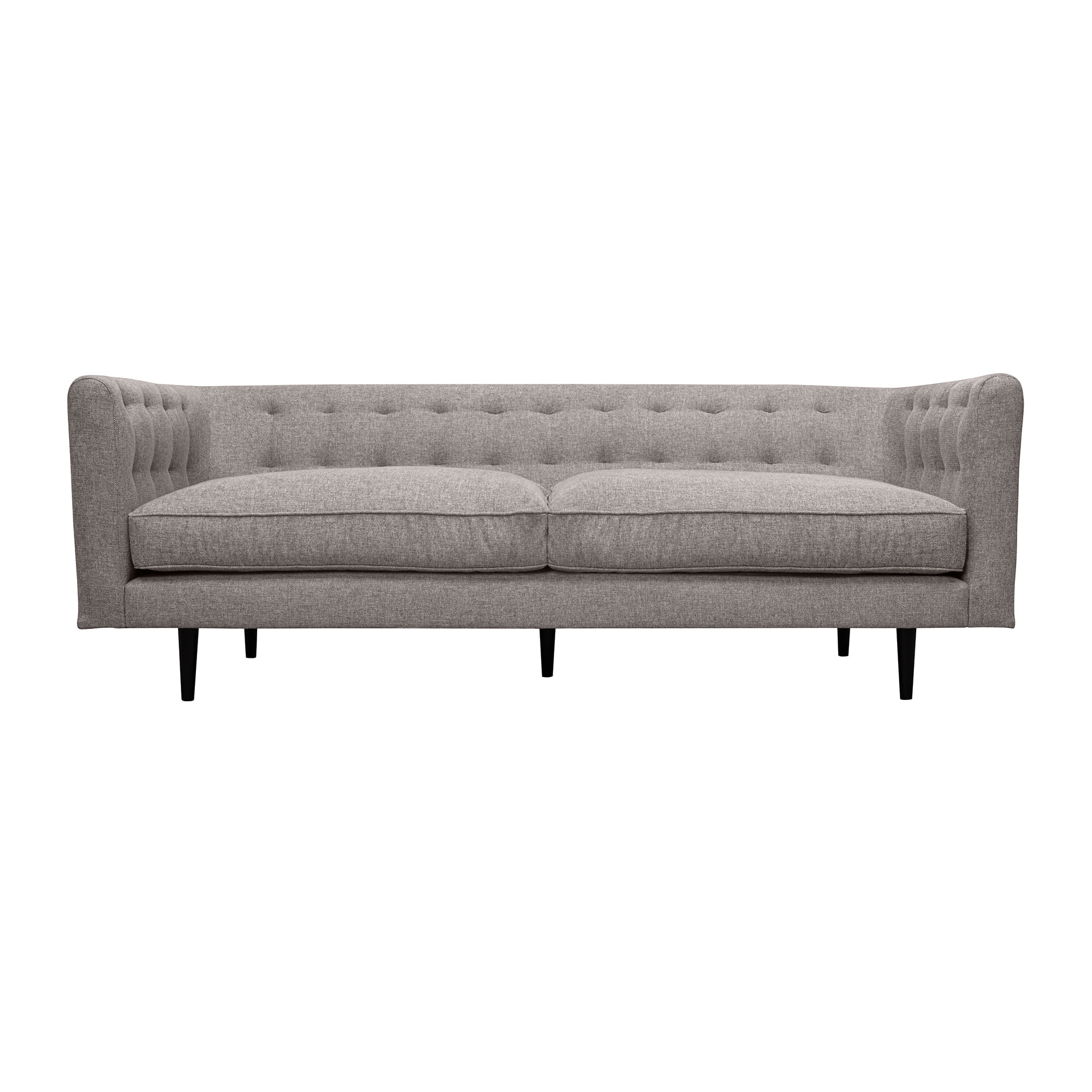 Armen Living Annabelle 80" Fabric & Wood Sofa With Padded Arms In Gray ... regarding Comfort and Durability Analysis of Bluestone Velvet Upholstery