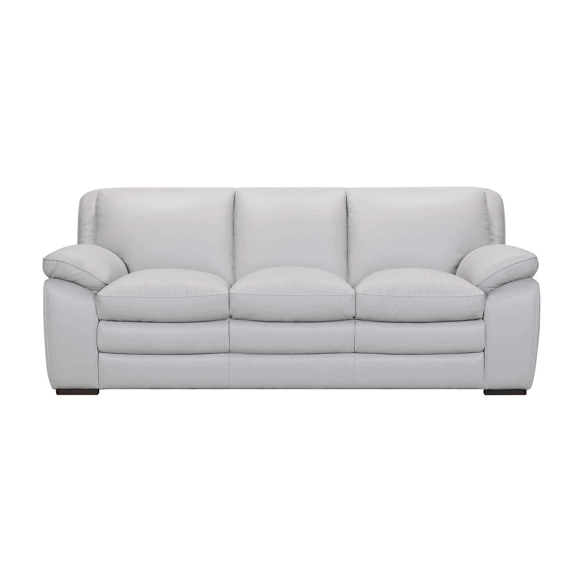 Armen Living Zanna Contemporary Modern Sofa In Genuine Dove Gray ... in Zanna Modern Hardwood And Dark Brown Leather Sofa