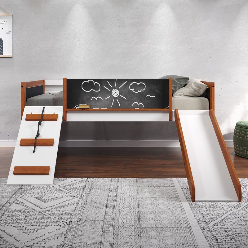 Aurea Twin Loft Bed W/ Slide Acme Furniture | Furniture Cart regarding Acme Cargo Twin Loft Bed With Slide, Red