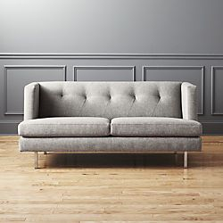 Avec Grey Apartment Sofa With Brushed Stainless Steel Legs | Apartment ... within Everest 90" Gray Fabric Upholstered Sofa With Brushed Stainless Steel Legs