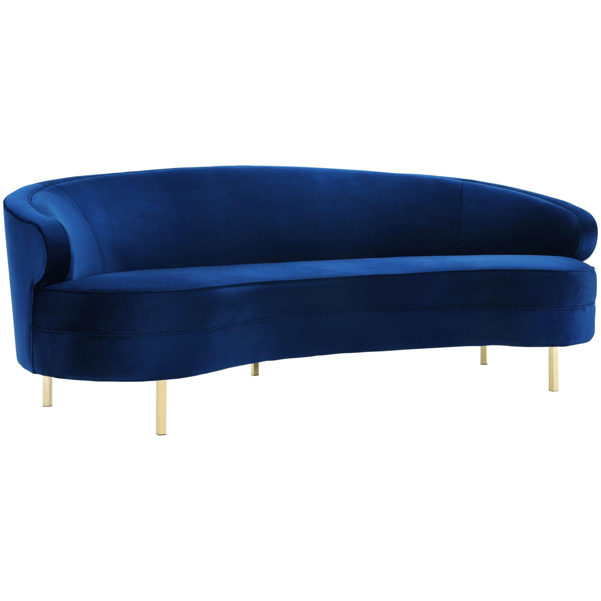 Baila Navy Velvet Sofa - Walmart.com pertaining to Understanding the Appeal of Baila Navy Velvet Sofa in Modern Interiors