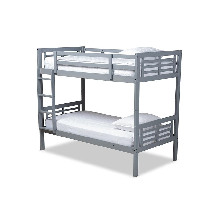 Baxton Studio Liam Modern And Contemporary Grey Finished Wood Twin Size ... regarding Modern & Contemporary Grey Finished Wood Twin Size Bunk Bed