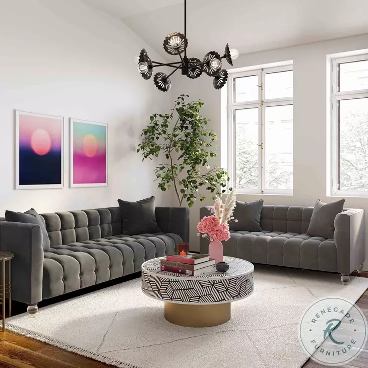 Bea Grey Velvet Sofa From Tov (Tov-S100) | Coleman Furniture with Bea Grey Velvet Sofa