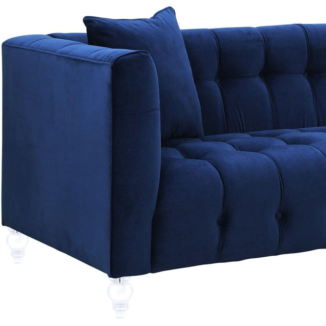 Bea Navy Velvet Sofa | Chairish with Bea Navy Velvet Sofa