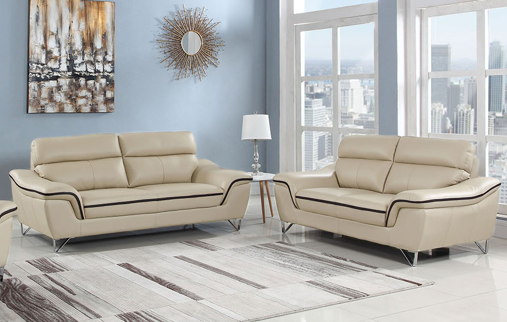 Beige Leather Sofa Bed | Cabinets Matttroy throughout Angelica Italian Leather Sofa, Beige