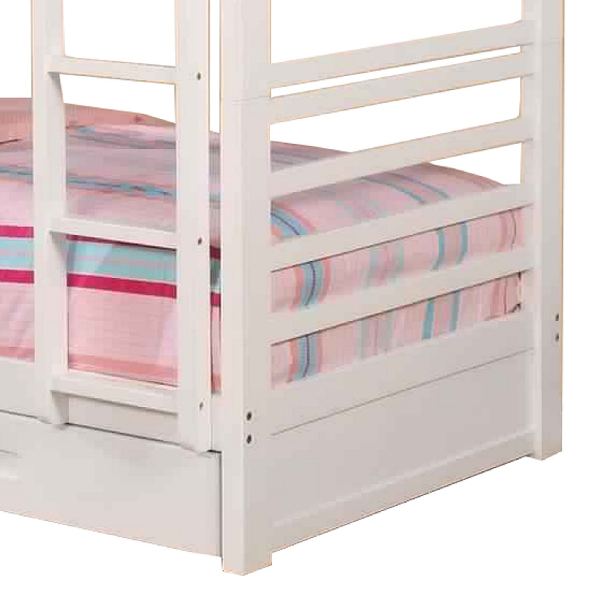 Benzara Bm217726 Twin Over Twin Bunk Bed With Attached Ladder & Drawers ... regarding Choosing the Right Bunk Bed for Family Sleeping Arrangements
