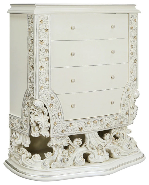 Benzara Bm275673 Classic Ornate Carved Tall Dresser Chest, 4 Drawer ... in The evolution of bedroom furniture design from traditional to modern