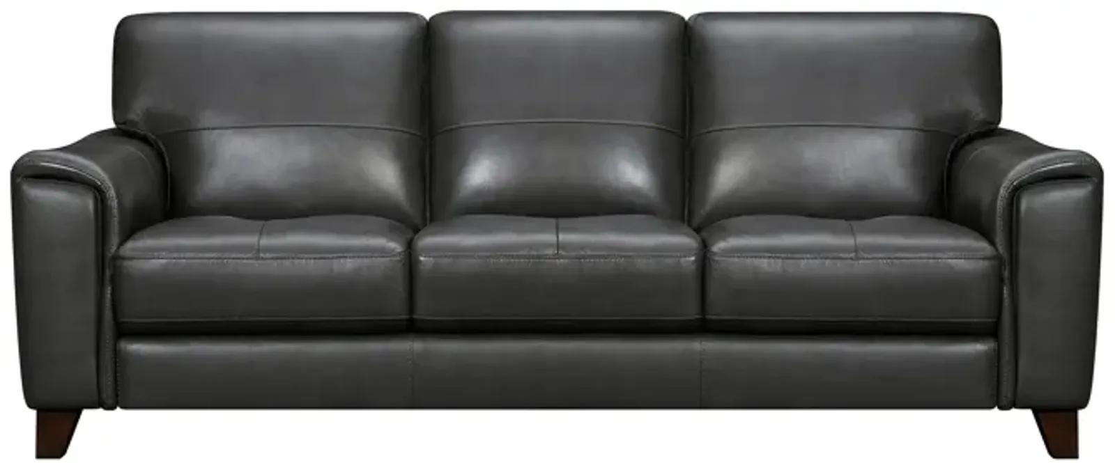 Bergen 87” Pewter Genuine Leather Square Arm Sofa By Mine | Furniture.com in Long-term value assessment of luxury leather seating investments