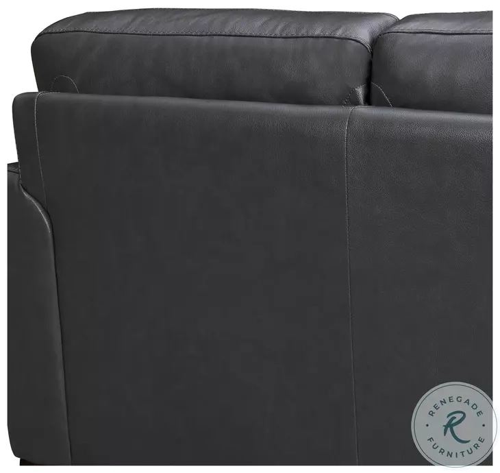 Bergen 87" Pewter Genuine Leather Square Arm Sofa From Armen Living ... with Bergen 87" Genuine Leather Square Arm Sofa, Pewter