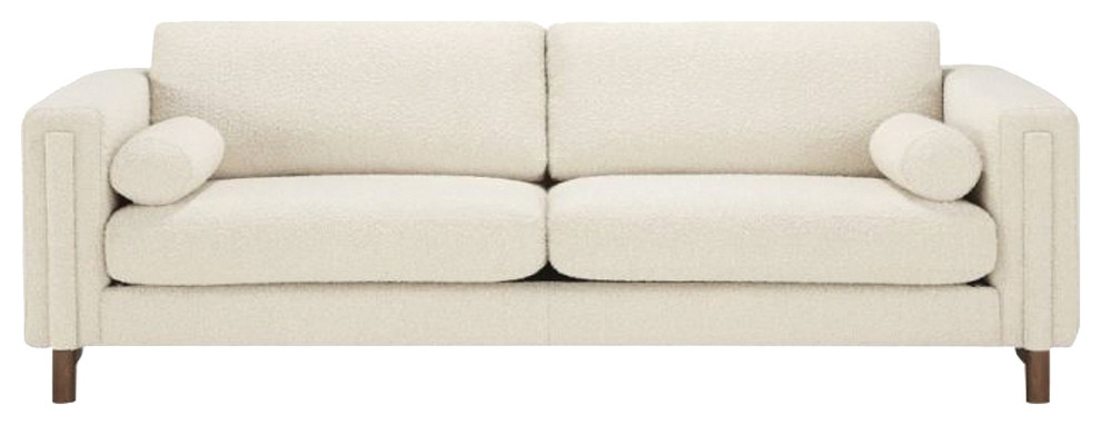 Bespoke Fabric White Boucle Sofa - Midcentury - Sofas - By Primitive ... pertaining to Choosing the Right White Boucle Sofa for Your Home Decor Style