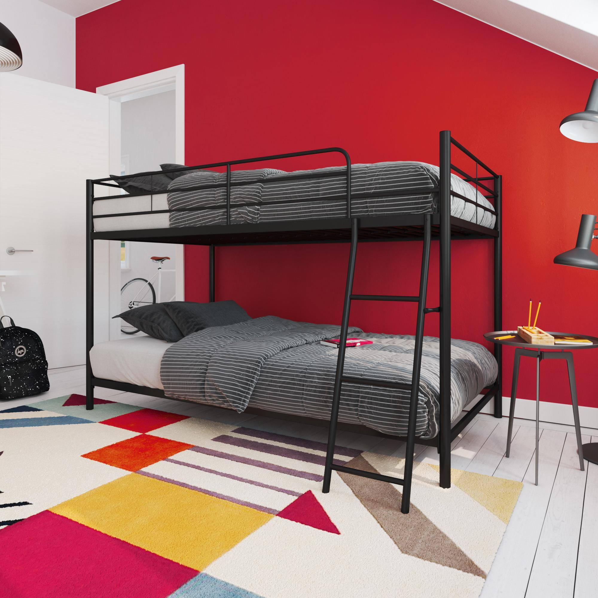 Best Buy: Dhp Fulton Small Space Twin Over Twin Bunk Bed Black De16122 within The Evolution of Rosebery Kids Twin Over Twin Bunk Bed in Black Furniture Trends