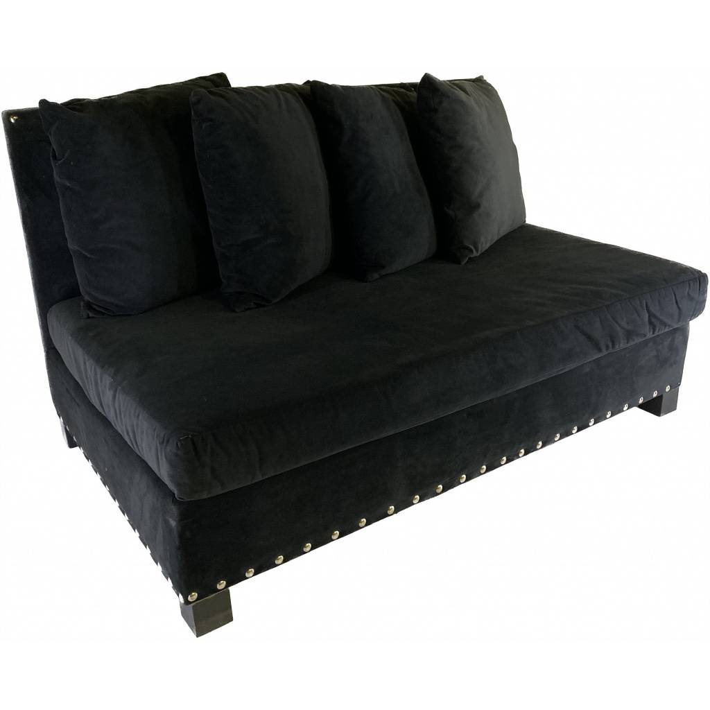Black Milan Armless Velvet Sofa – Design With Revolution with Understanding the Artisan Craftsmanship Behind Milan Black Velvet Sofas