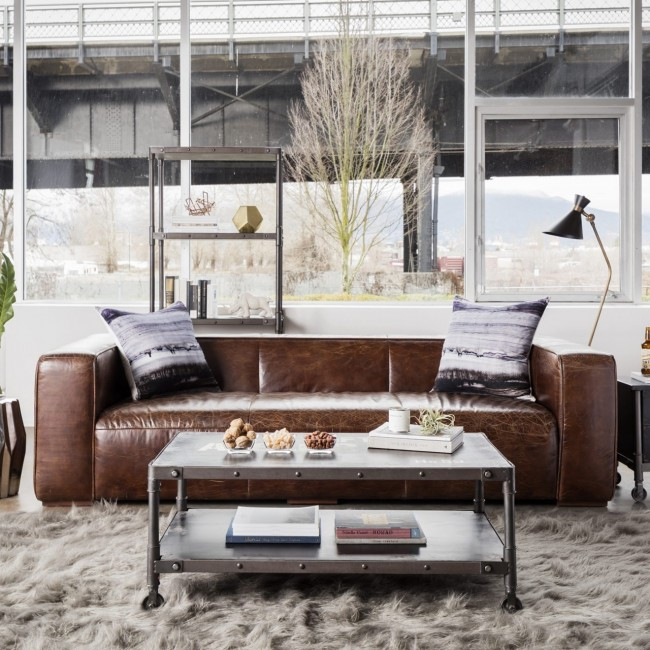 Bolton Oversized Modern Leather Sofa for Bolton Sofa Cappucino