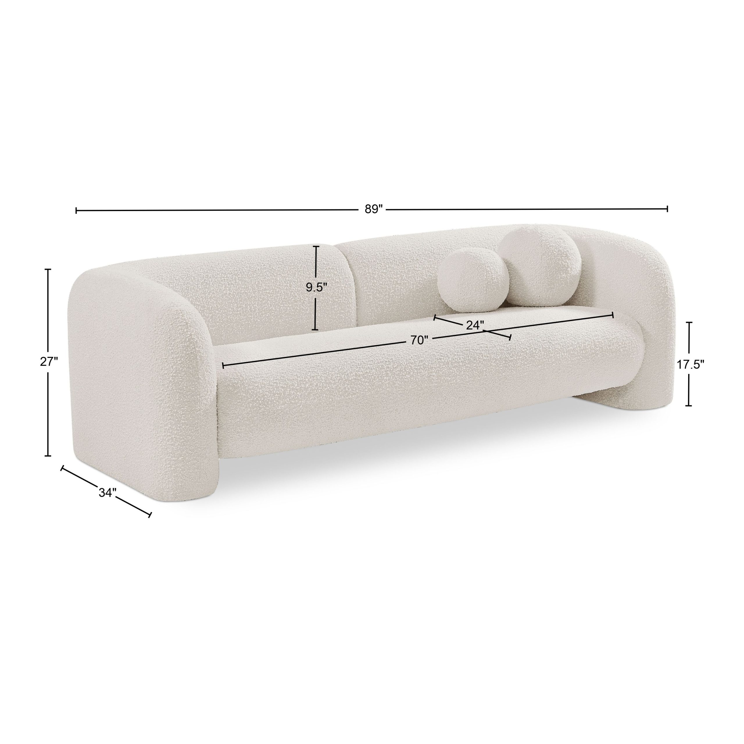 Boucle Fabric Upholstered Sofa - Deco Trends with Elijah Boucle Fabric Upholstered Sofa, Black