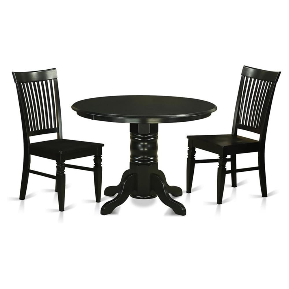 Bowery Hill 3-Piece Traditional Wood Dinette Table Set In Black ... within Understanding the Craftsmanship Behind Bowery Hill's Mahogany Dinette Collection