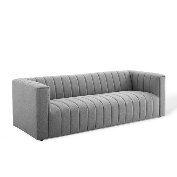 Brayden Studio® Reflection Channel Tufted Upholstered Fabric Sofa ... with Reflection Channel Tufted Upholstered Fabric Sofa, Beige