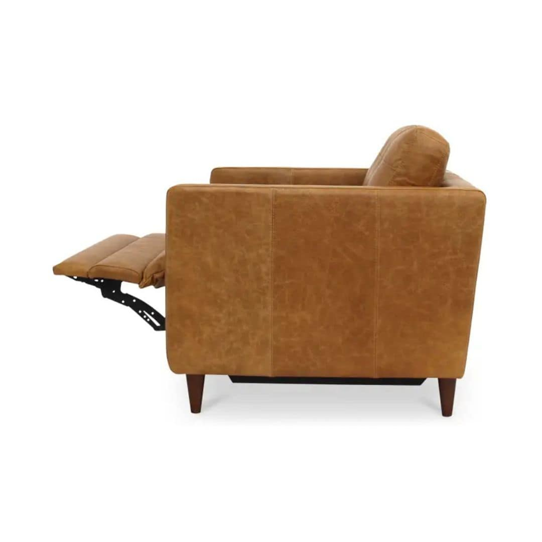 Bridgers Power Recliner Chair Tan Leather - Q Living Furniture throughout Bridgers Power Recliner Sofa Tan Leather
