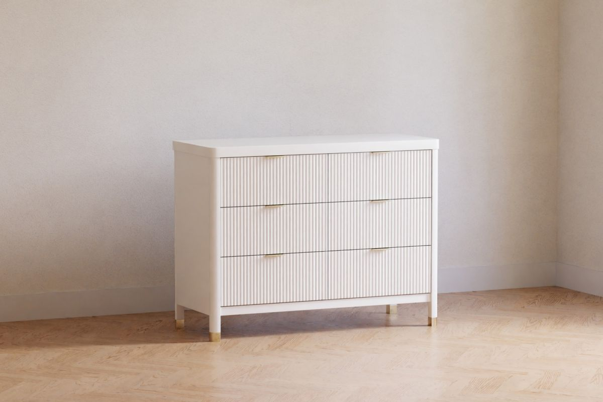 Brimsley 6-Drawer Dresser In Warm White | Namesake within Brimsley Tambour 6-Drawer Assembled Dresser, Warm White