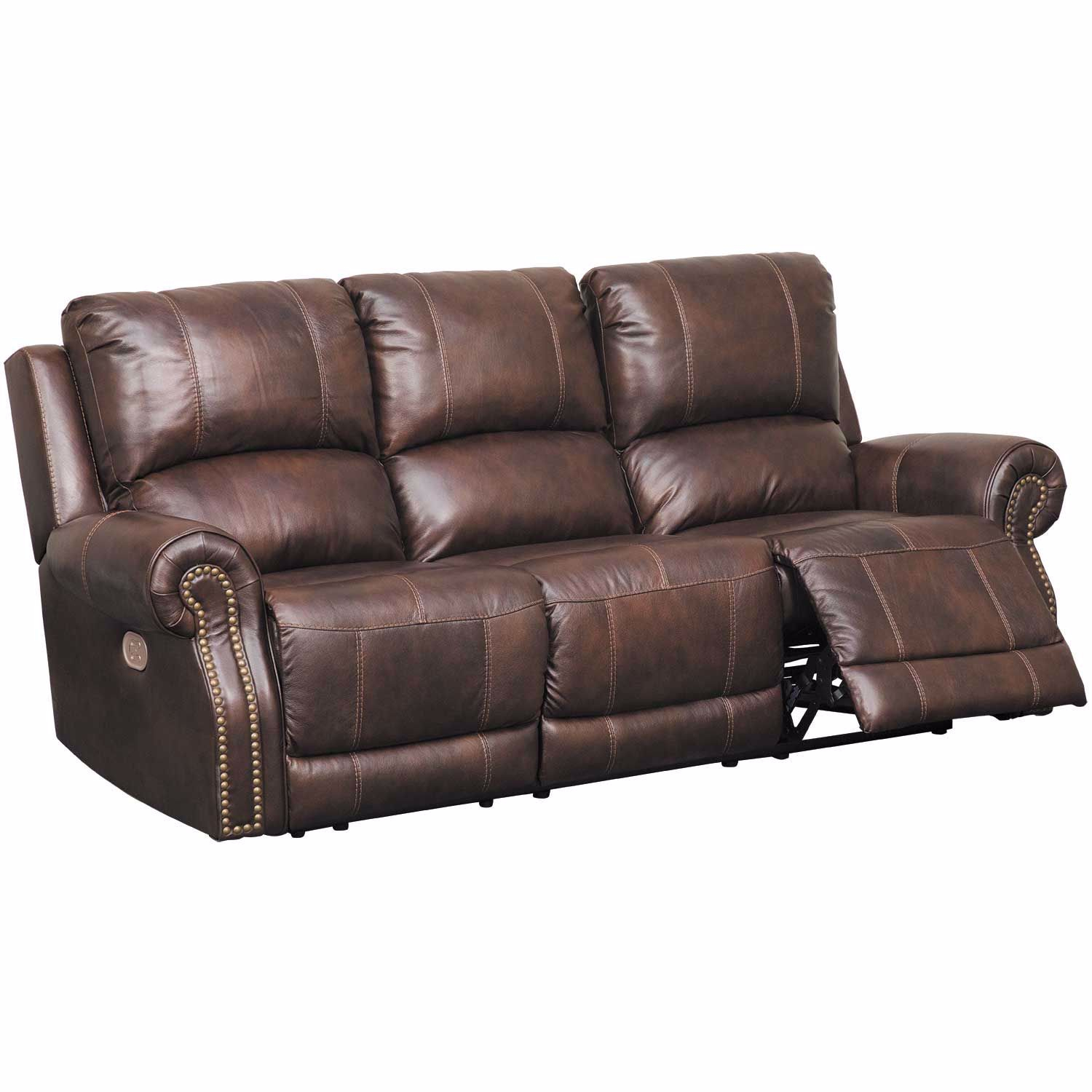 Buncrana Italian Leather Power Reclining Sofa With Adjustable Headrest ... within Giovanni-Power Recline Sofa With Power Headrest In Italian Leather, Black