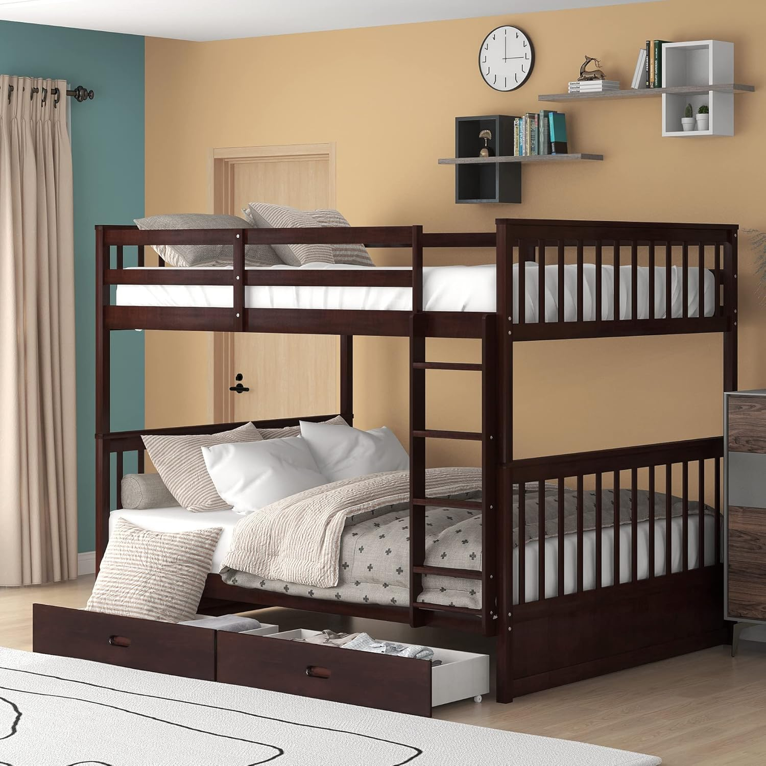Buy Harper & Bright Designs Full Over Full Bunk Bed With 2 Drawers ... with How to Choose the Right Bunk Bed for Family Sleeping Arrangements
