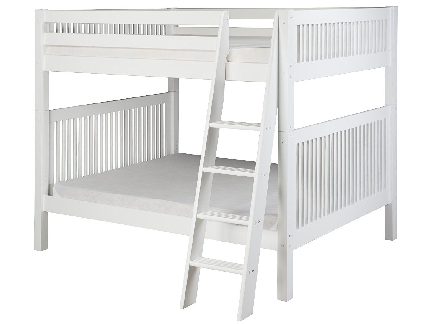 Camaflexi Mission Style Solid Wood Bunk Bed, Full-Over-Full, Side ... regarding Mission Loft Bed, Unfinished, Full, Side Ladder