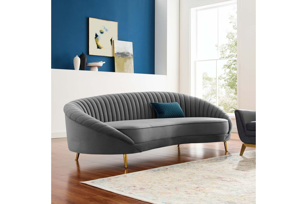 Camber Channel Tufted Performance Velvet Sofa At Gardner White for Camber Channel Tufted Performance Velvet Sofa, Emerald