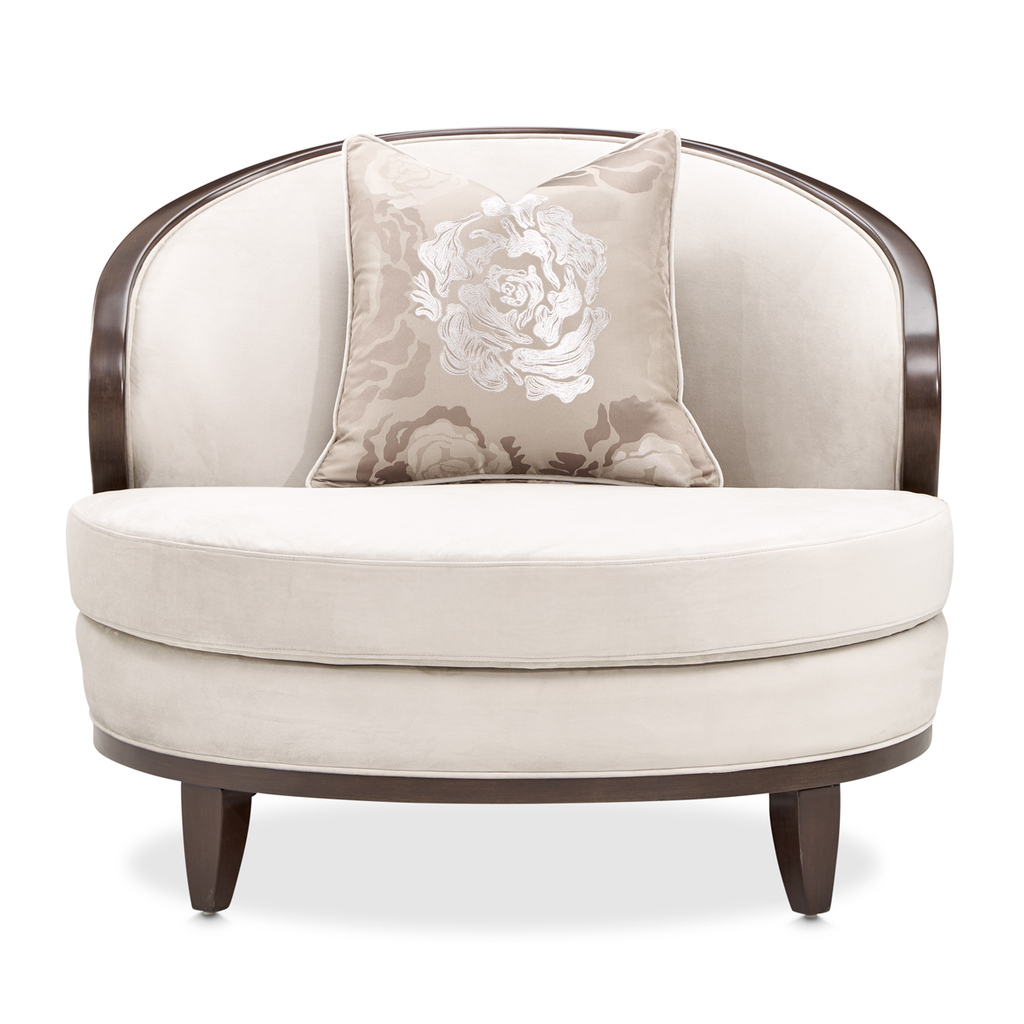 Camellia Field Velvet Matching Chair In Porcini And Warm Pecan By ... inside Camellia Field Chenille Sofa, Linen/Warm Pecan