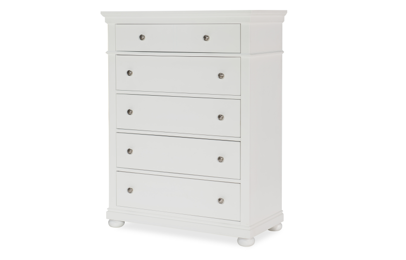 Canterbury 5 Drawer Chest In White – Fiore Furniture - Altoona Local ... within How Canterbury 2.0 Drawer Chest Transforms Modern Storage Solutions