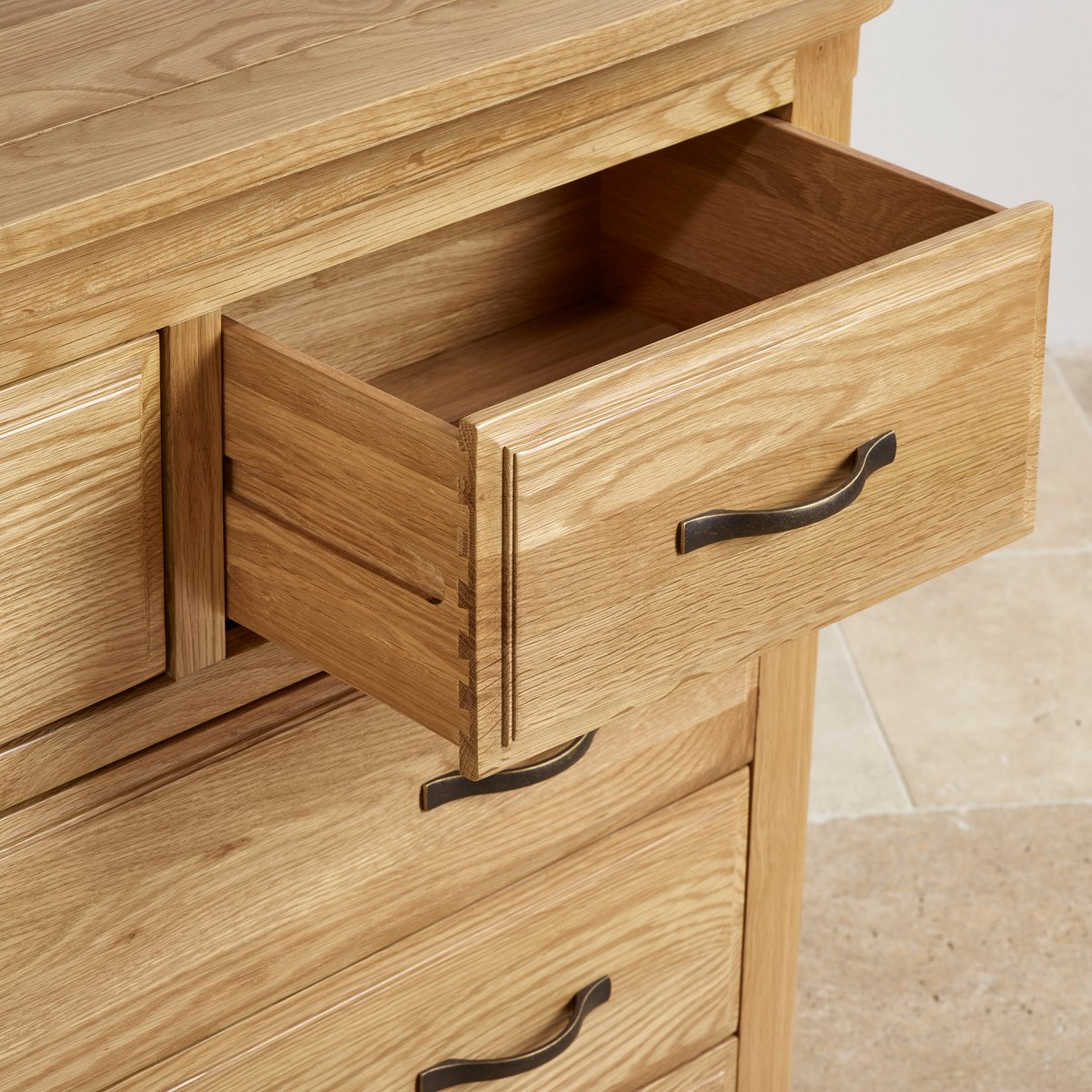 Canterbury Chest Of Drawers | Solid Oak | Oak Furniture Land for Canterbury 2.0 Drawer Chest