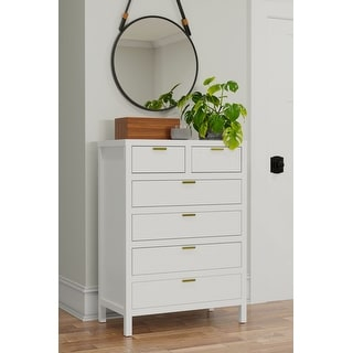 Carmel 6 Drawer Chest, White - Bed Bath & Beyond - 38289731 intended for Scoot 6-Drawer Dresser, White Natural Walnut