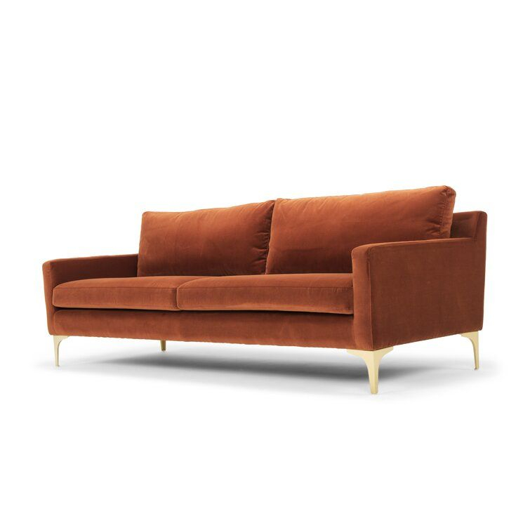Chesapeake Performance Velvet Sofa Gold Pink – Artofit throughout The Psychology Behind Choosing Orange as a Statement Color in Furniture