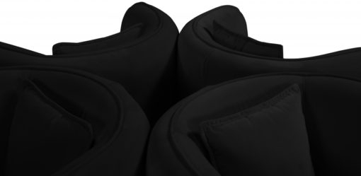 Circlet Velvet Roundabout Sofa In Black - Hyme Furniture inside Circlet Velvet Upholstered Roundabout Sofa, Black