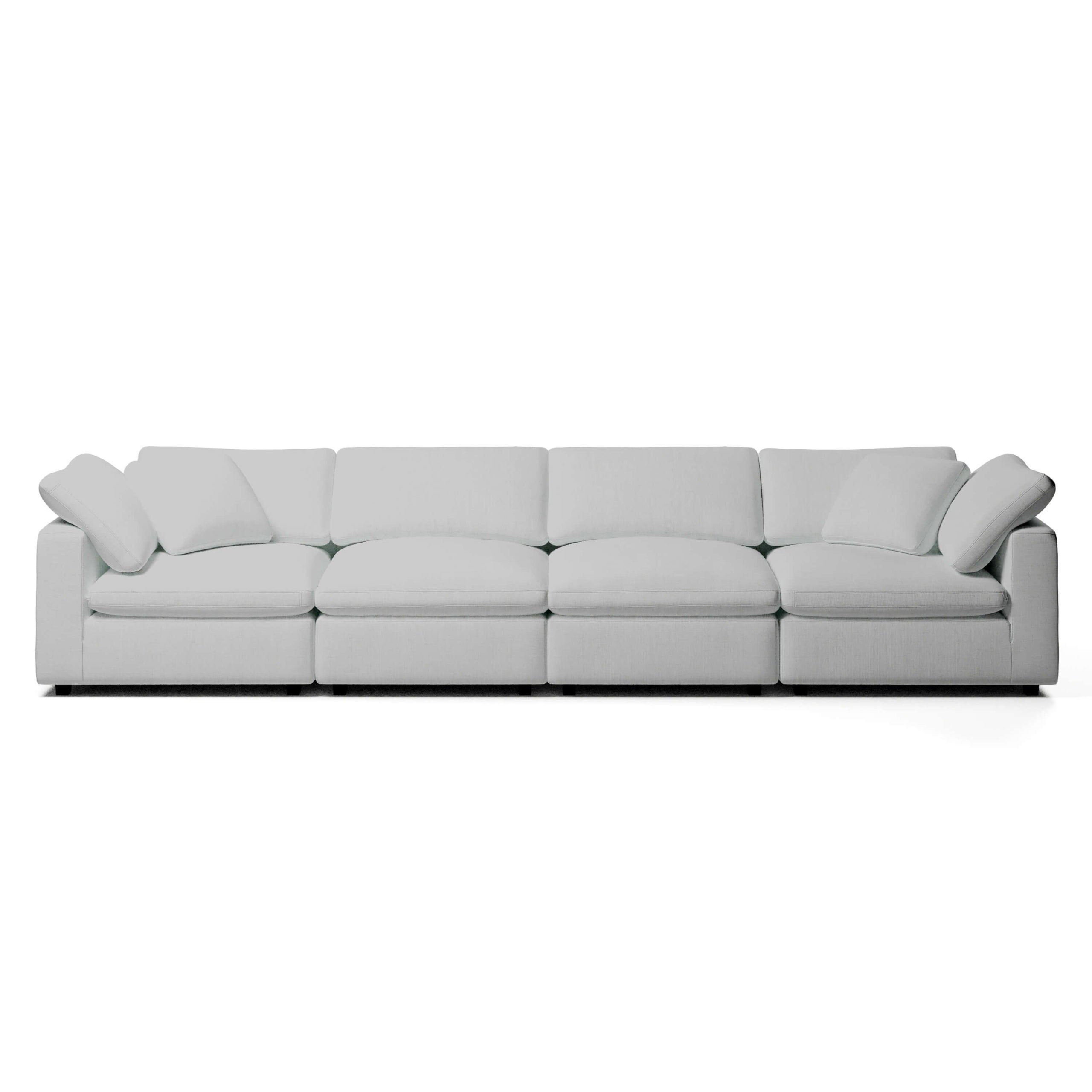 Comfy Modular Sofa - 4-Seater Sofa with regard to How to maintain and care for your white velvet sofa properly