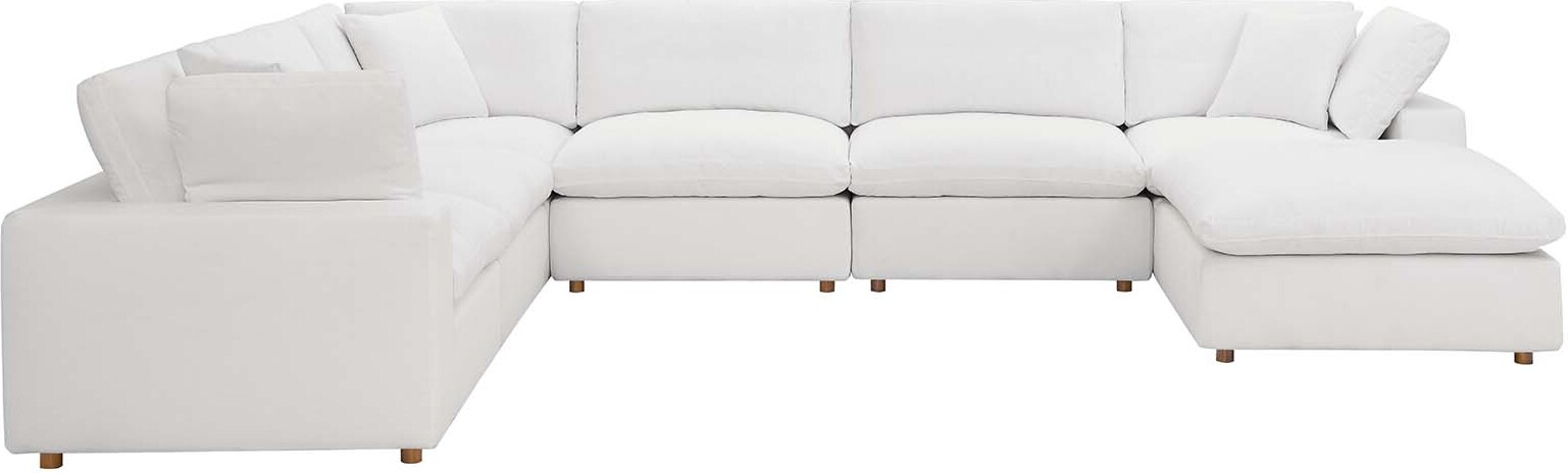Commix Down Filled Overstuffed 7-Piece Sectional Sofa In White By ... throughout Commix Down Filled Overstuffed 7 Piece Sectional Sofa Set