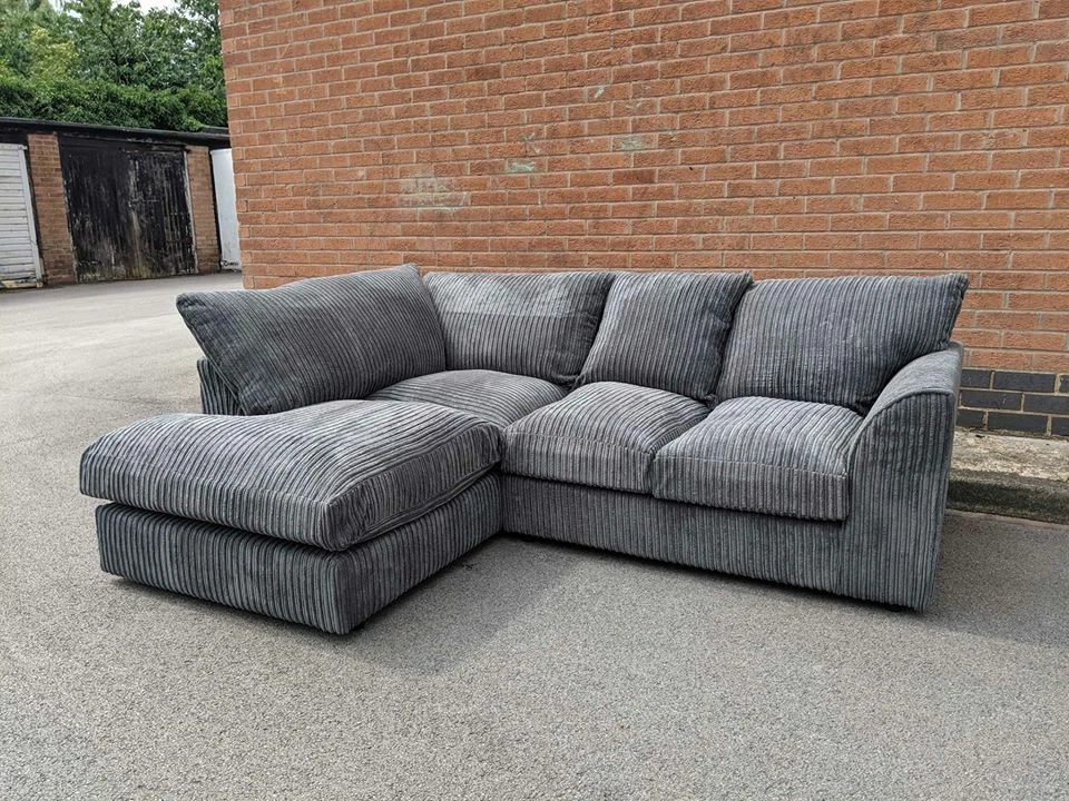 Corduroy Sofa Grey | Cabinets Matttroy for Partner Furniture Corduroy Fabric 138" Reversible Modular Sectional In Dark Gray