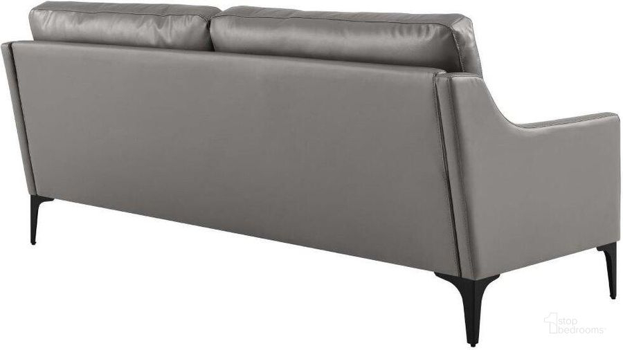 Corland Gray Leather Sofa By Modway | 1Stopbedrooms in How to Maintain Your Corland Upholstered Sofa in Light Gray for Longevity