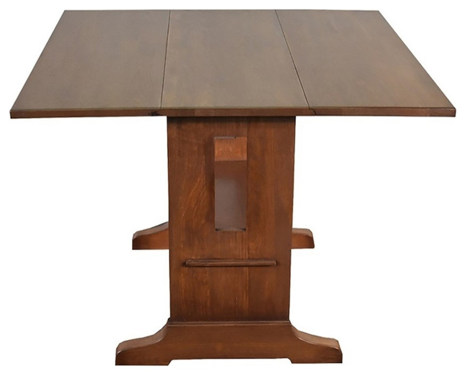 Crafters And Weavers Arts And Crafts Solid Wood Drop Leaf Dining Table ... regarding Crafters And Weavers Arts And Crafts Solid Wood Kitchen Table In Walnut